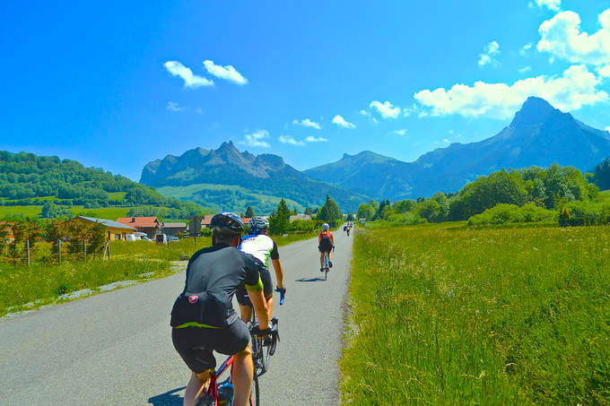 Image of cyclists in Morzine during summer